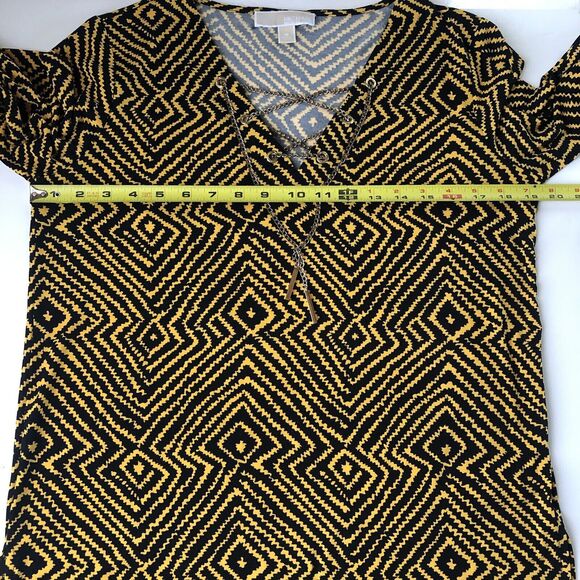 Michael Michael Kors Tribal Print  3/4 Drawstring Front Roll Tab Sleeves Medium - Picture 4 of 11